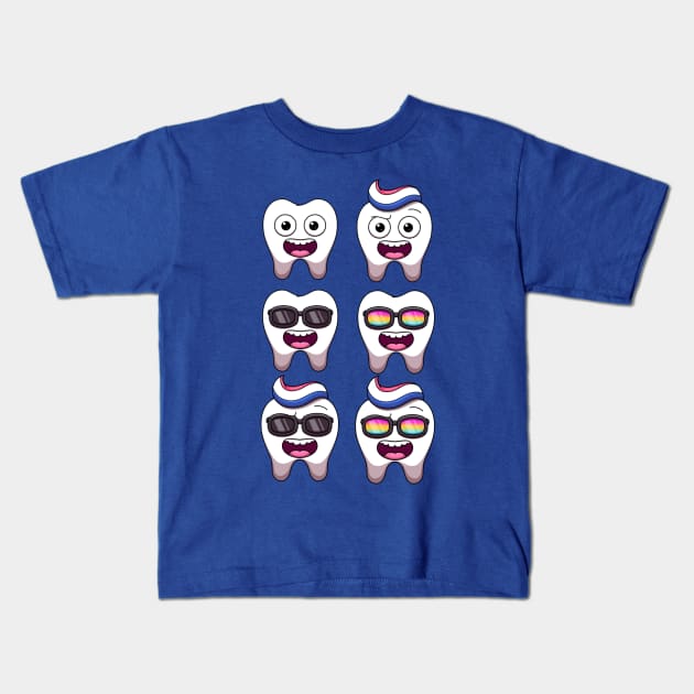Cool And Funny Teeth Kids T-Shirt by TheMaskedTooner